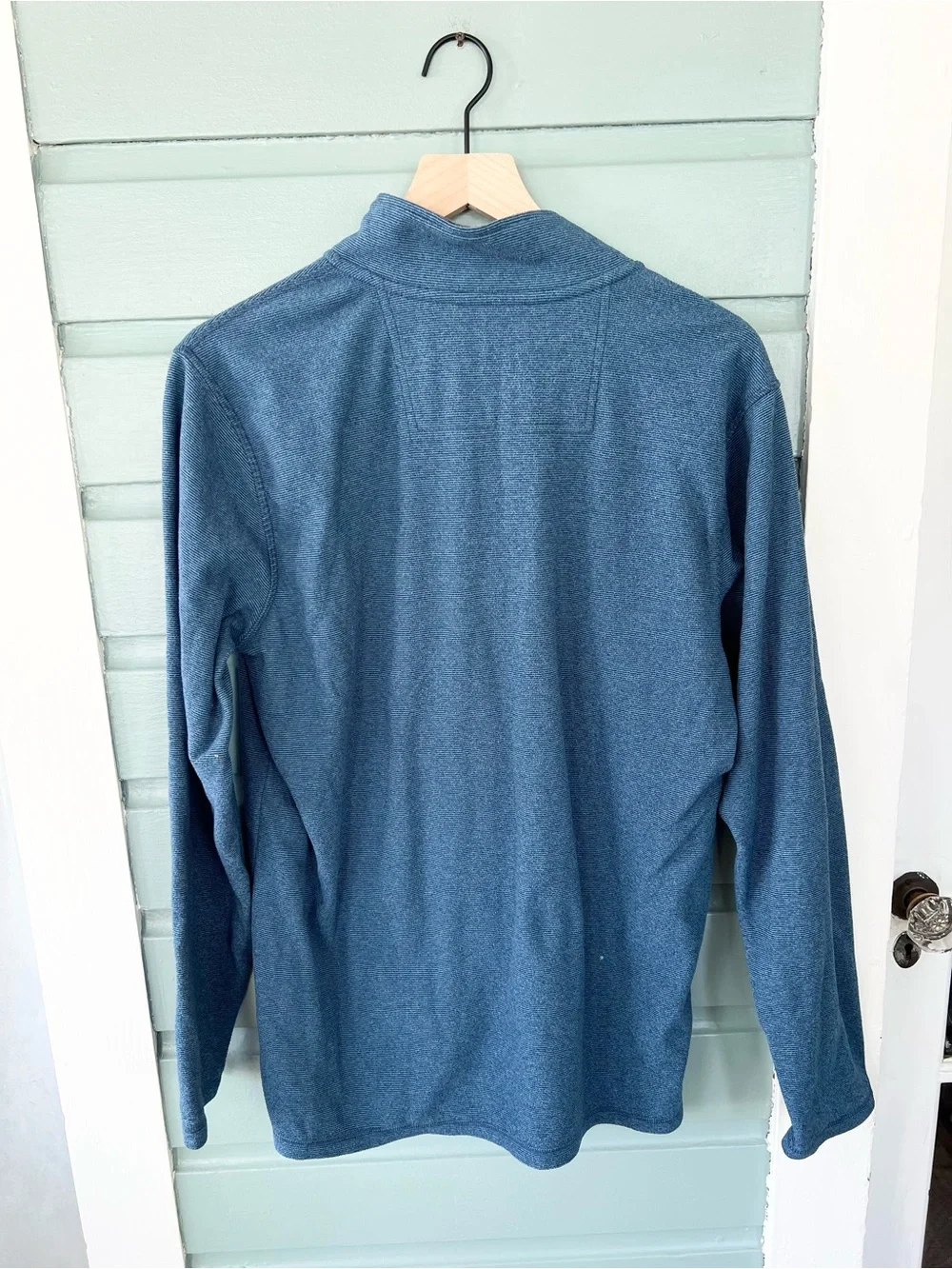 LL bean mens blue pullover quarter button fall gorpcore normcore medium